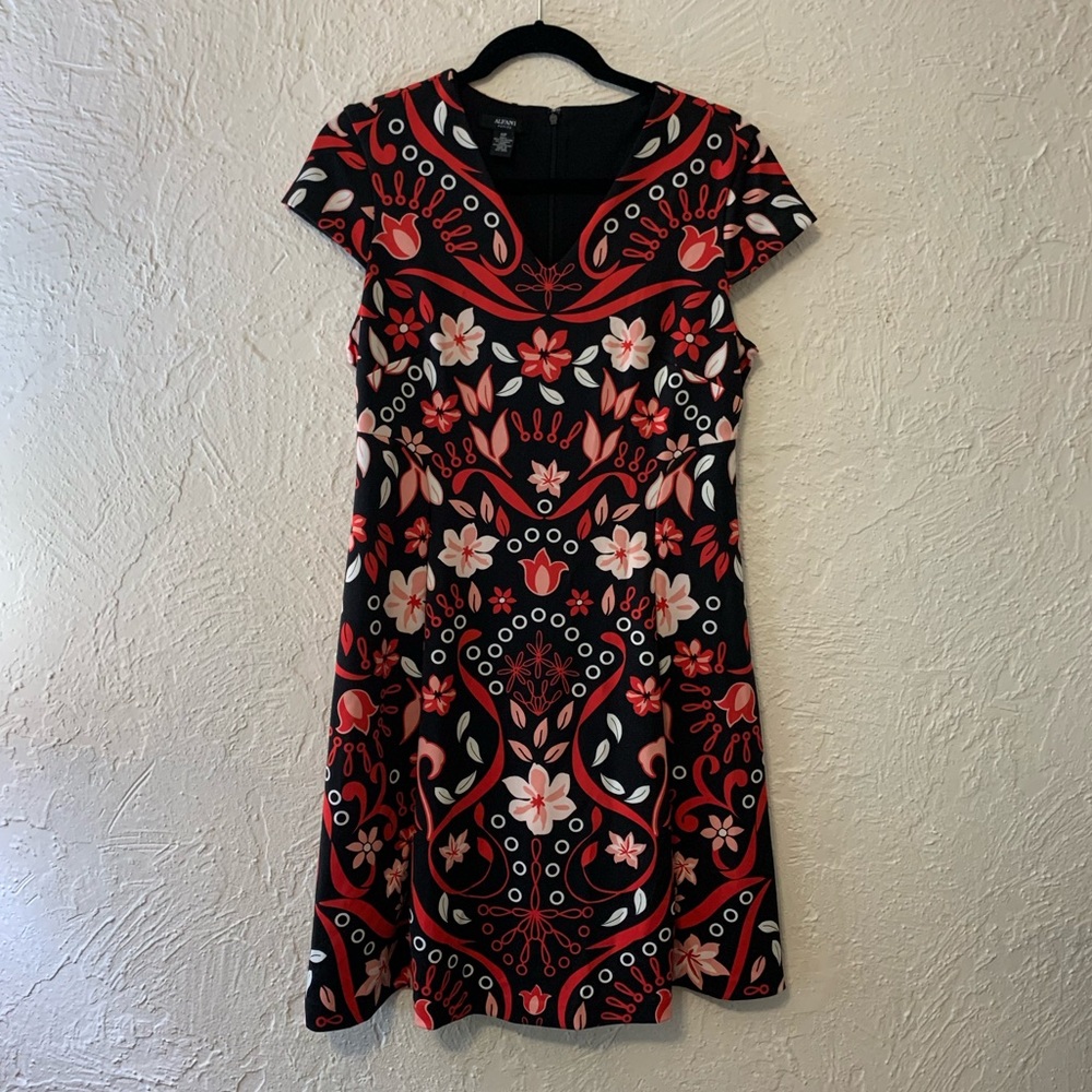 NEW 10P Alfani floral paisley print a-line dress